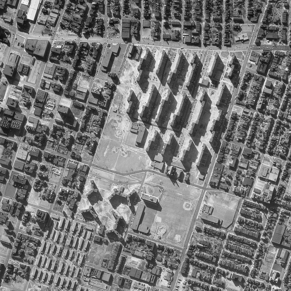 aeriel view of Pruitt-Igoe 1968