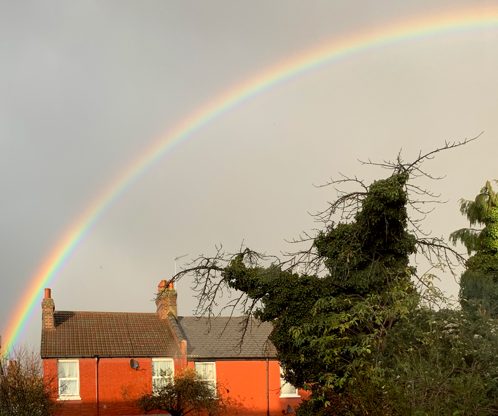rainbow over north london during covid19