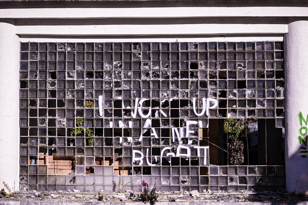 vandalised window hotel
