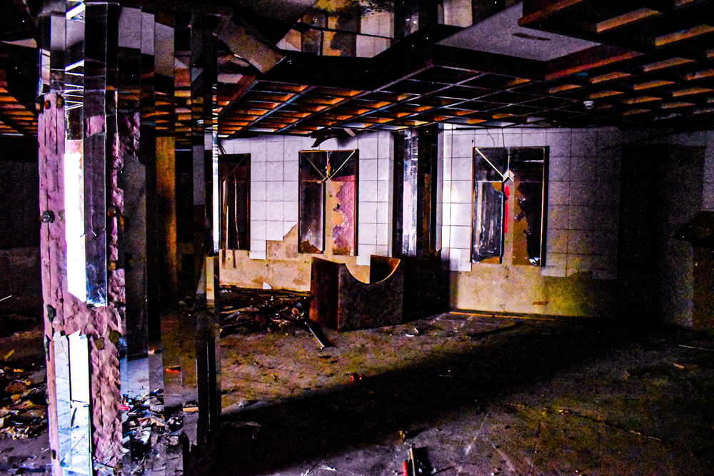 interior of abandoned hotel Evropa