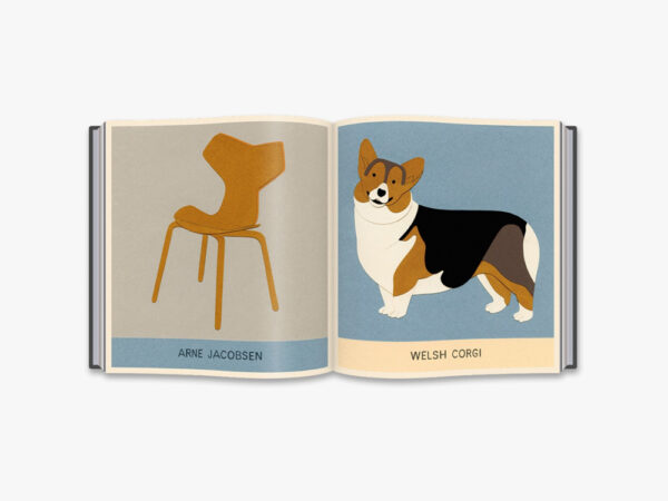 Arne Jacobsen and a welsh corgi