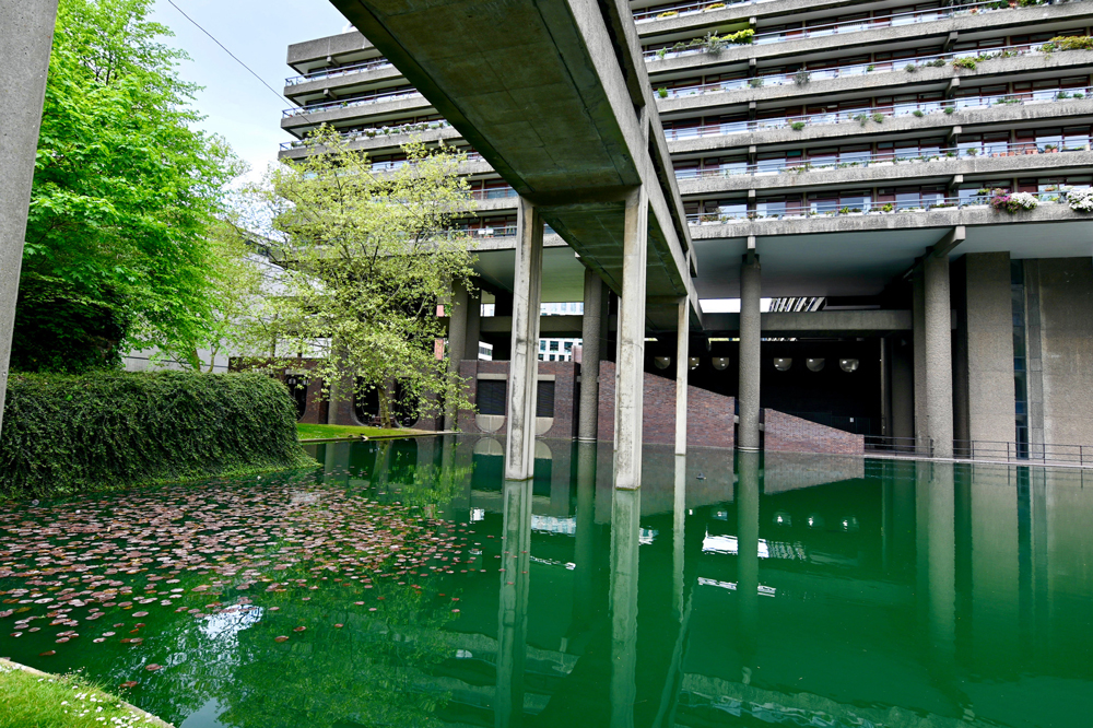 Barbican Estate and Lake City of London Brutalist architecture 