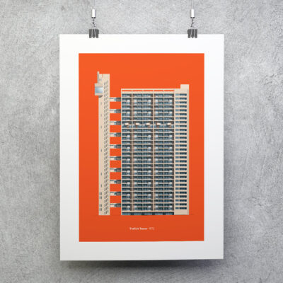 illustration of brutalist london