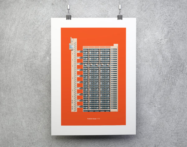illustration of brutalist london