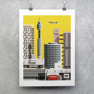 Lukas Novotny poster london skyline 1960s