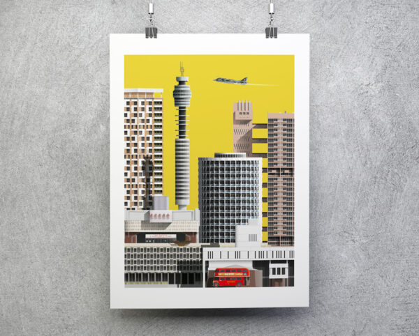 Lukas Novotny poster london skyline 1960s
