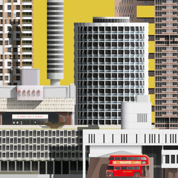Lukas Novotny poster london skyline 1960s