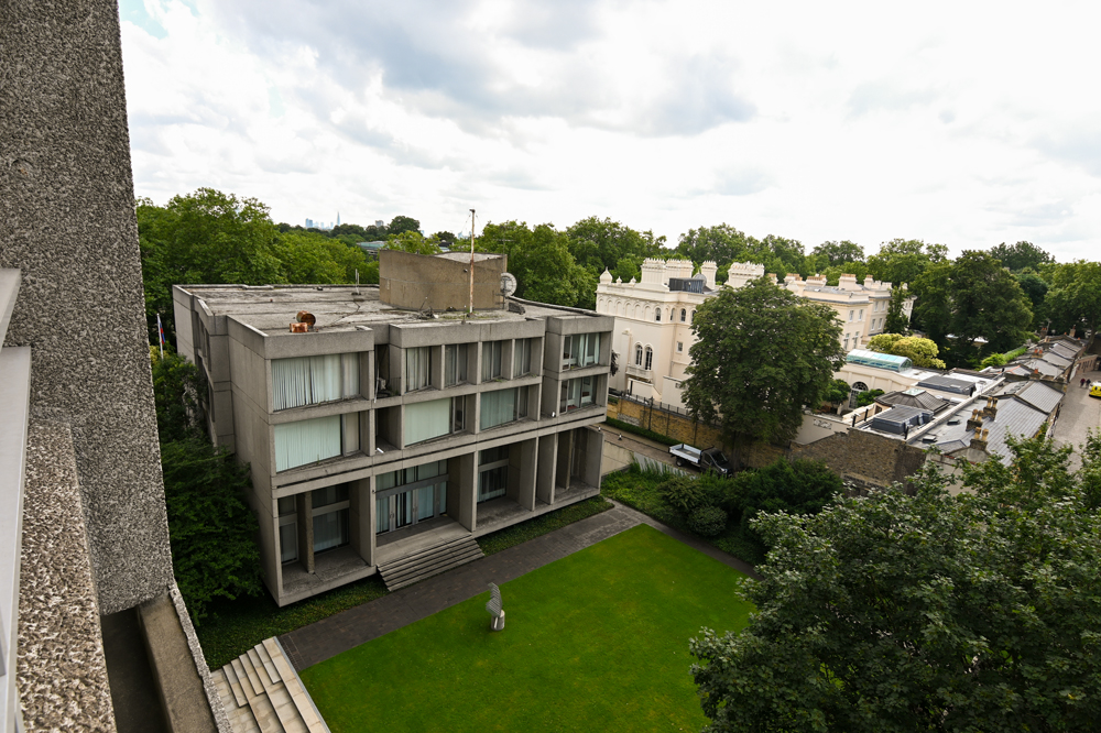 View of the Slovak' Republic's Embassy from the roof of the Czech Embassy