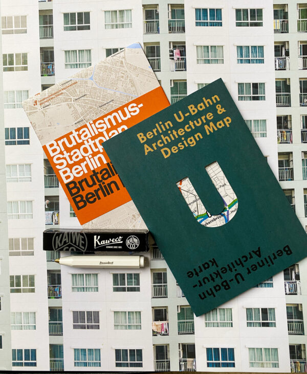 Berlin maps and Kaweco white classic ballpoint